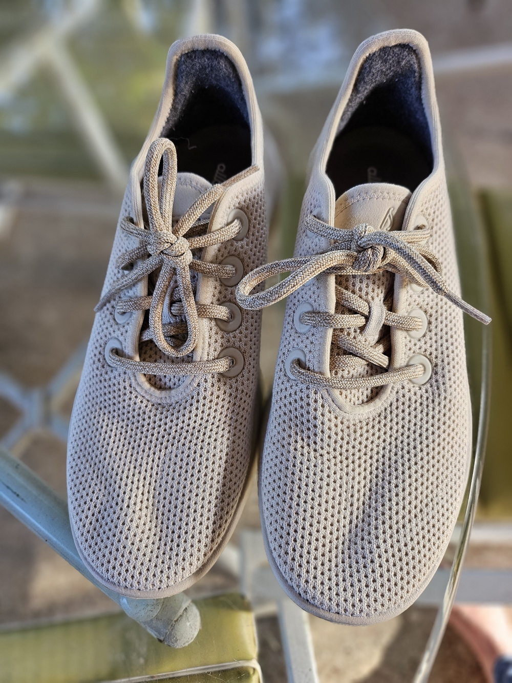 Allbirds Light Beige Knit Tree Runner Lace-Up Sneakers 10W